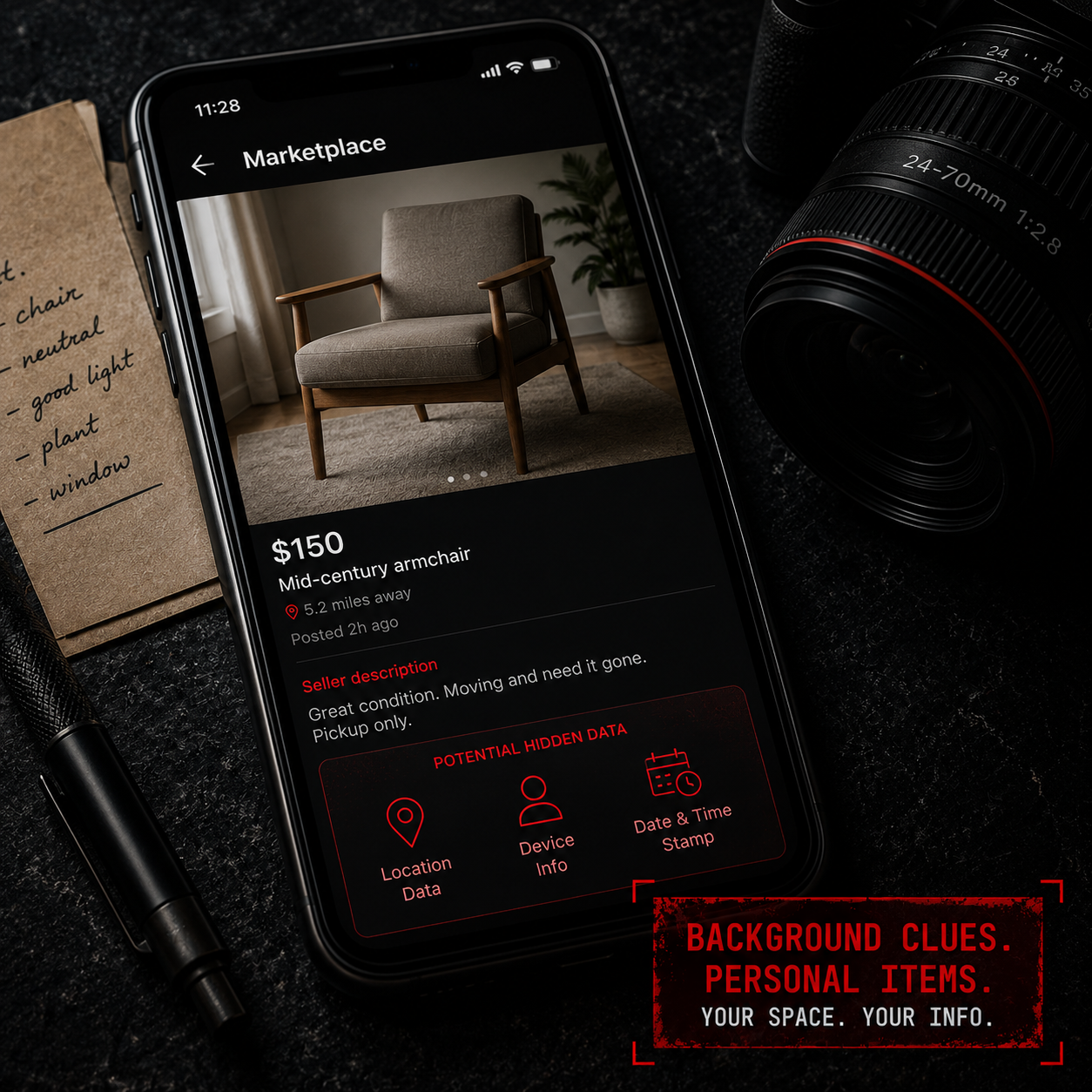 Home or marketplace photo — location metadata may reveal where the photo was taken